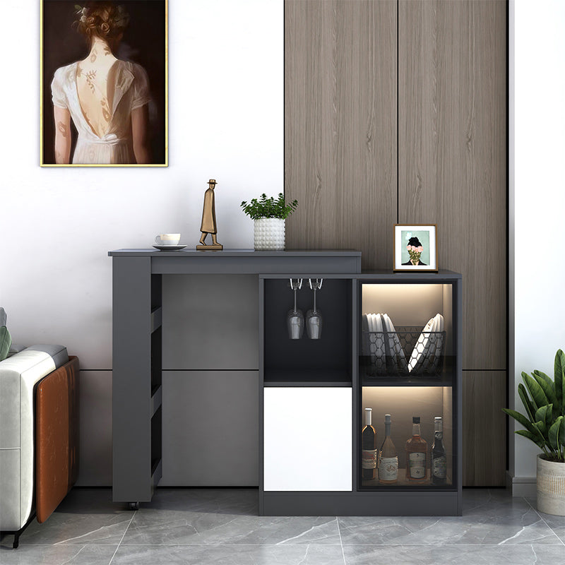 Contemporary Style Rectangle Wood Bar Height Table for Living Room