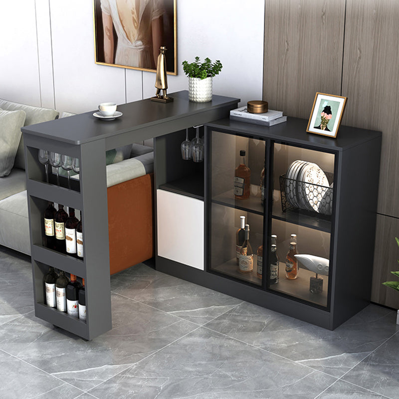 Contemporary Style Rectangle Wood Bar Height Table for Living Room