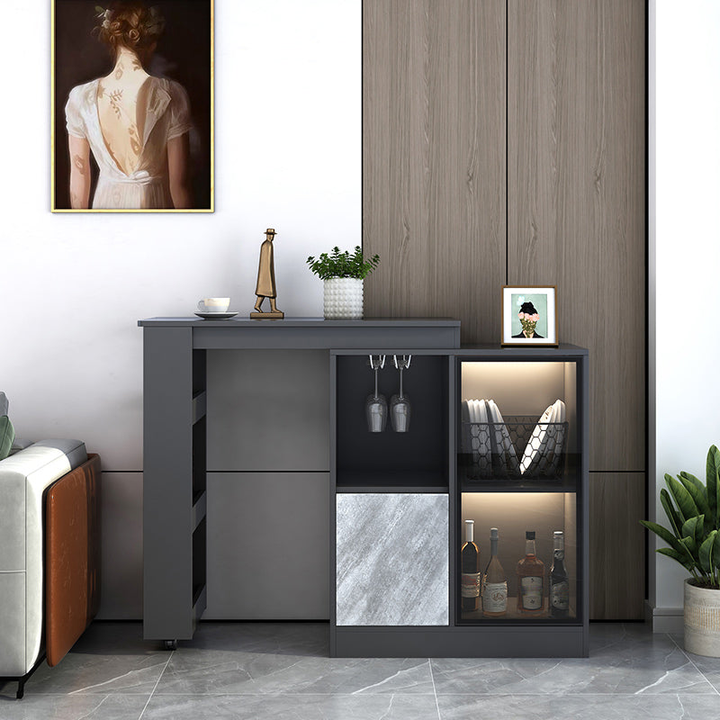 Contemporary Style Rectangle Wood Bar Height Table for Living Room