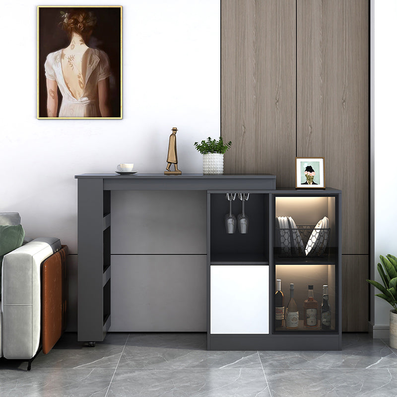 Contemporary Style Rectangle Wood Bar Height Table for Living Room