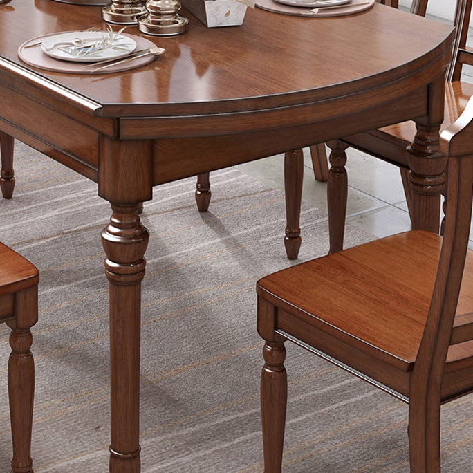 5/7 Pieces Rustic Style Solid Wood 4 Legs Dining Set for Home