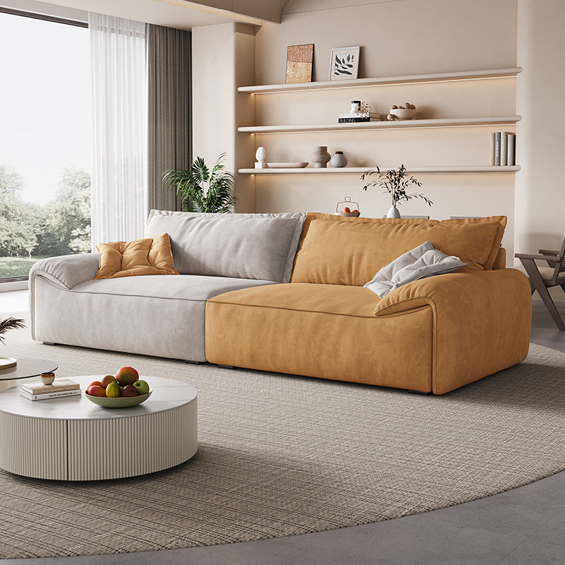 Contemporary Solid Color Pillow Top Arm Sofa For Living Room