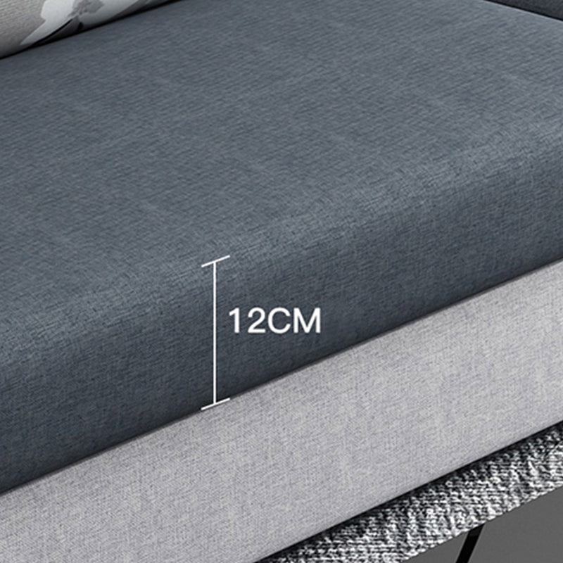 Contemporary Square Arm Sofa in Gray with Storage For Living Room