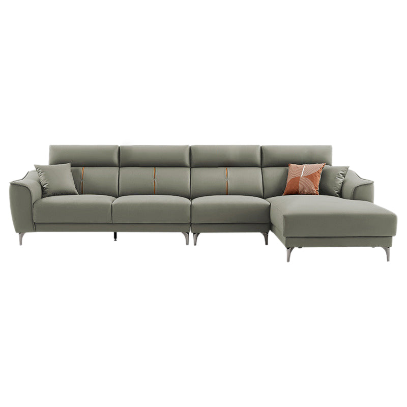 Contemporary Style Faux Leather Solid Color Sewn Pillow Back Sofa