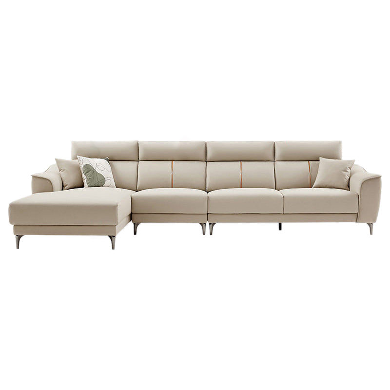 Contemporary Style Faux Leather Solid Color Sewn Pillow Back Sofa