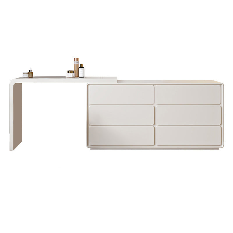 White Wooden Lighted Mirror With Drawer Bedroom Vanity Dressing Table