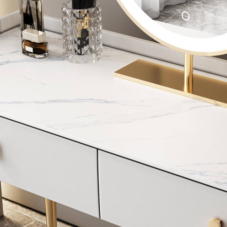 Modern with Drawer Lighted Mirror Solid Wood Bedroom Vanity Dressing Table