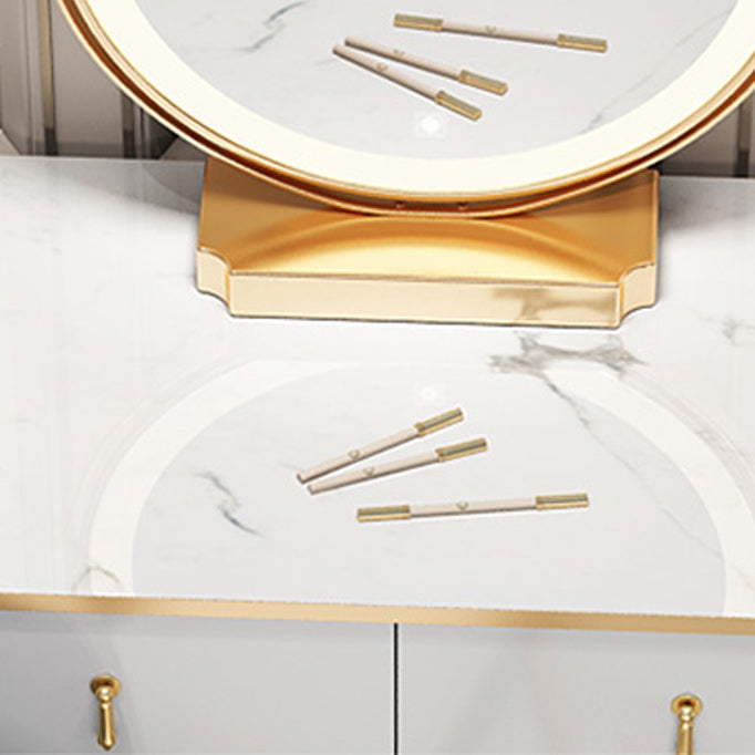 Modern White With Drawer Lighted Mirror Bedroom Dressing Table