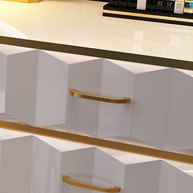 Contemporary Gold Lighted Mirror Bedroom With Drawer Wooden Make-up Vanity