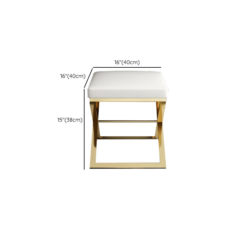 Contemporary White With Stool Mirror Bedroom Metallic Make-up Vanity