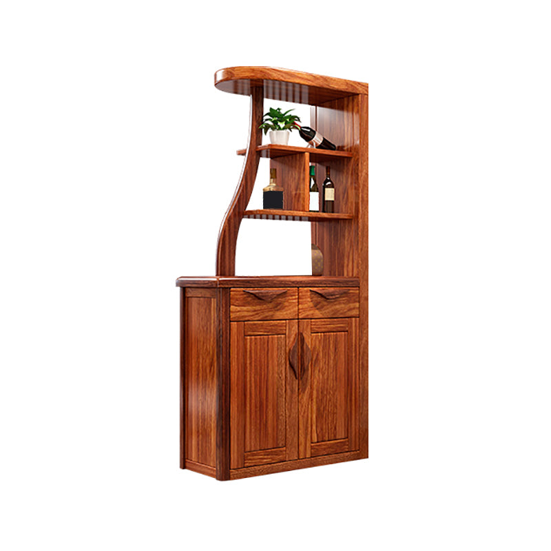 Solid Wood Cabinet in Brown 78.74" Tall Accent Cabinet with Drawers and Shelves