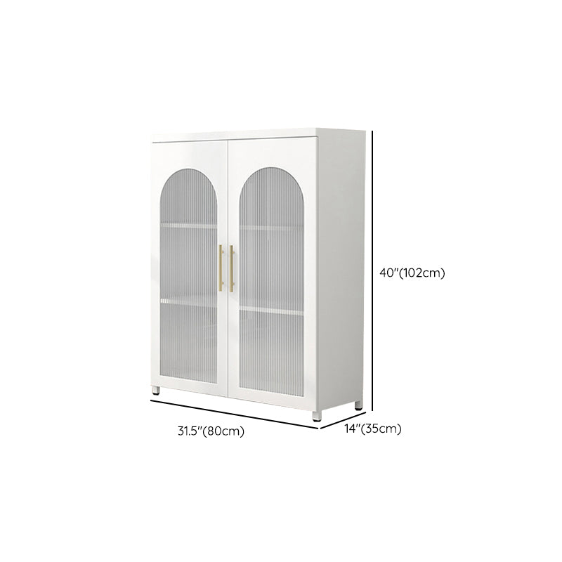 Scandinavian 13.77" Wide 1-door Metal Accent Cabinet in White