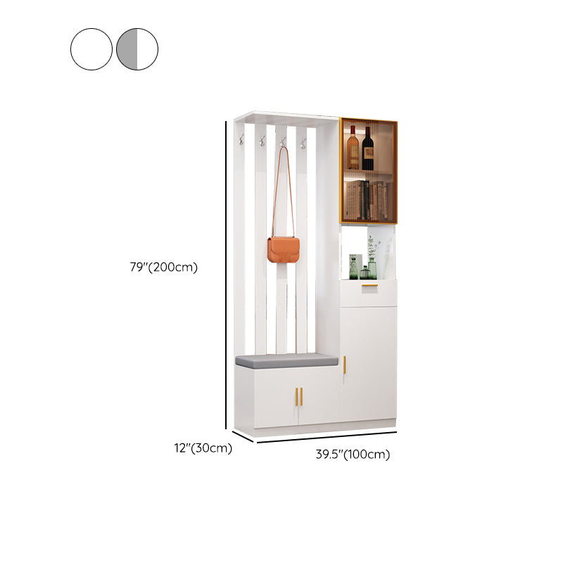 Contemporary 3-door Wooden 11.81" Wide Accent Cabinet with Drawer