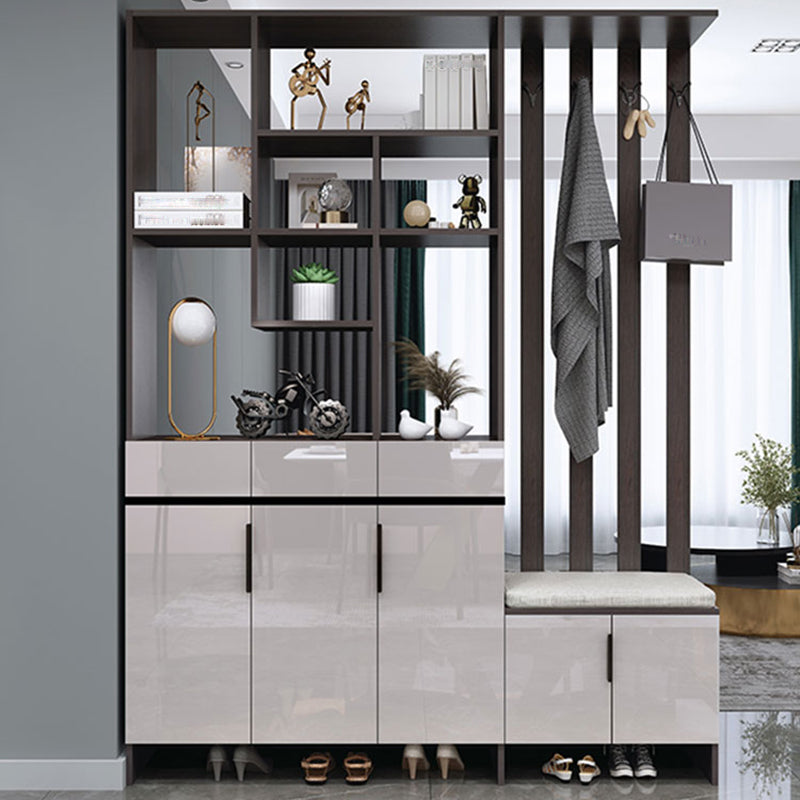 Modern Wooden 13.77" Wide Accent Cabinet with Drawers and Shelves