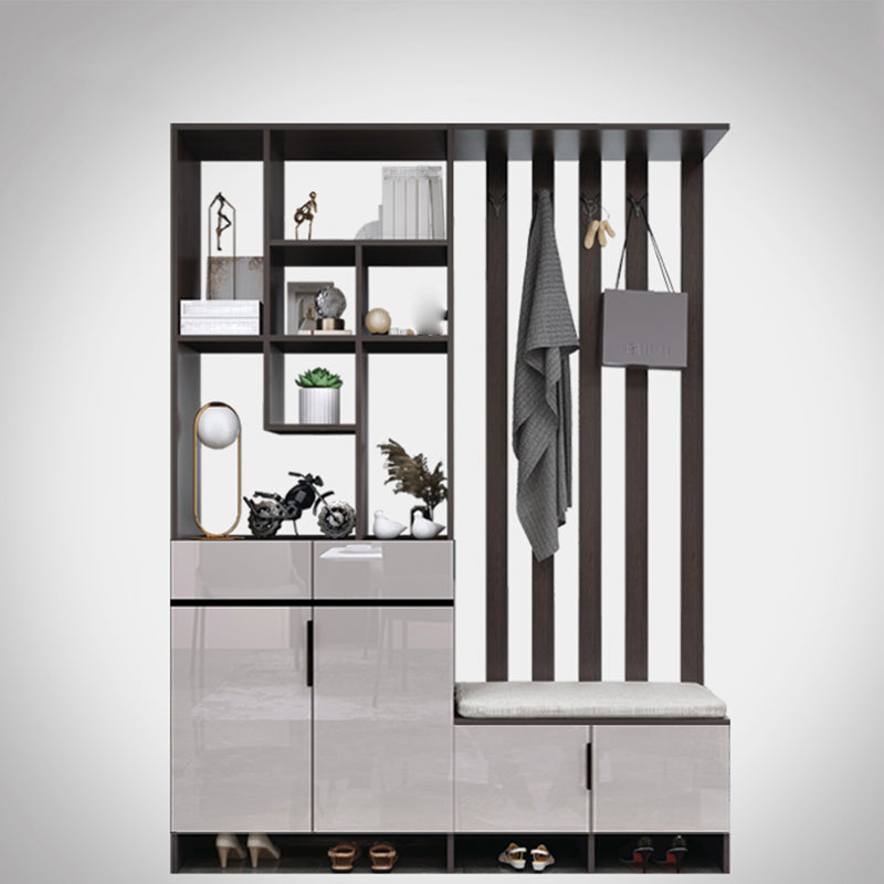 Modern Wooden 13.77" Wide Accent Cabinet with Drawers and Shelves