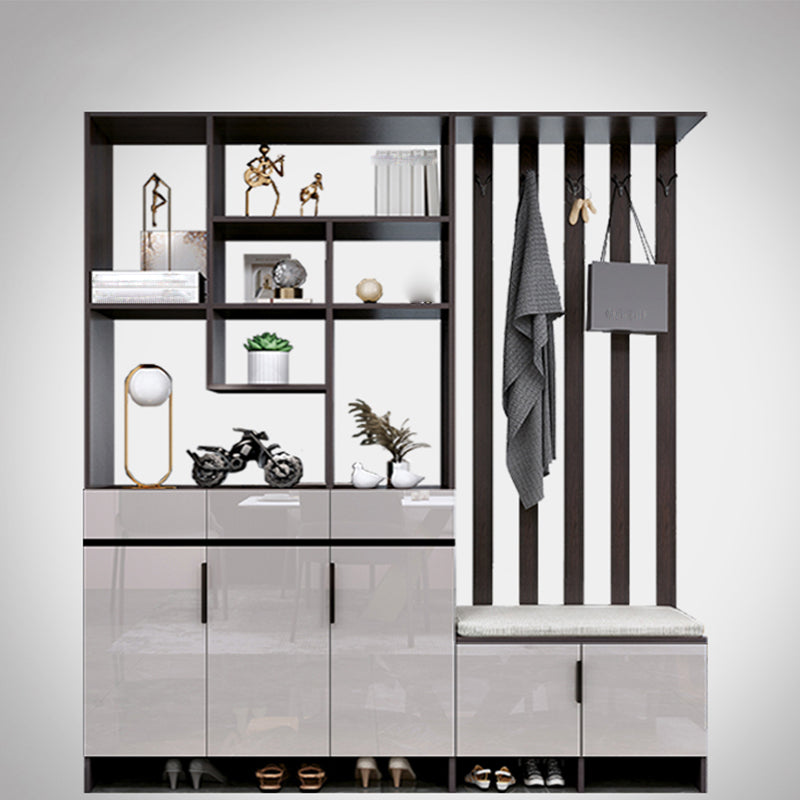 Modern Wooden 13.77" Wide Accent Cabinet with Drawers and Shelves