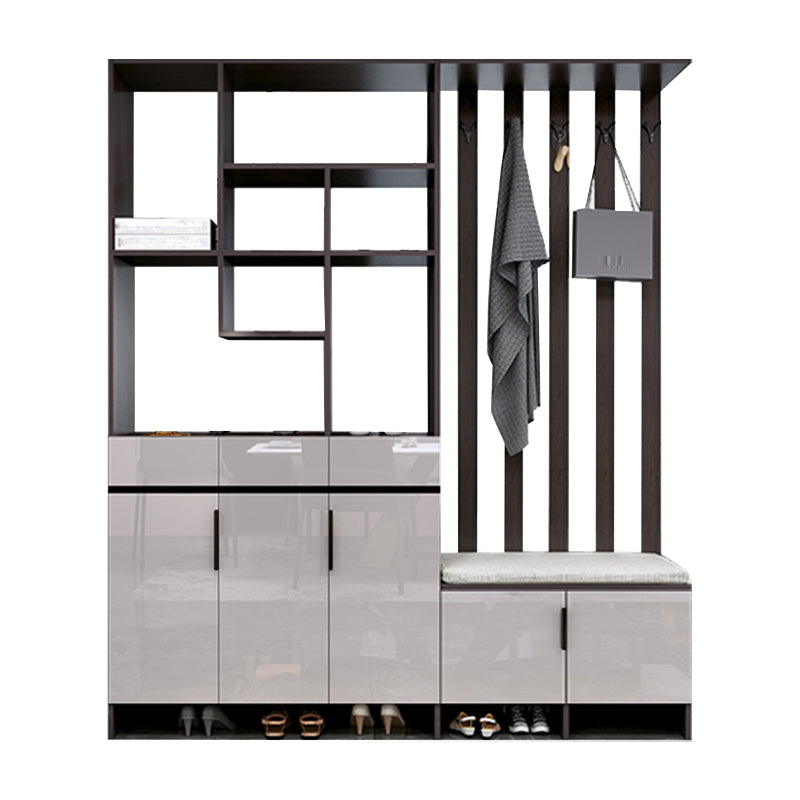 Modern Wooden 13.77" Wide Accent Cabinet with Drawers and Shelves