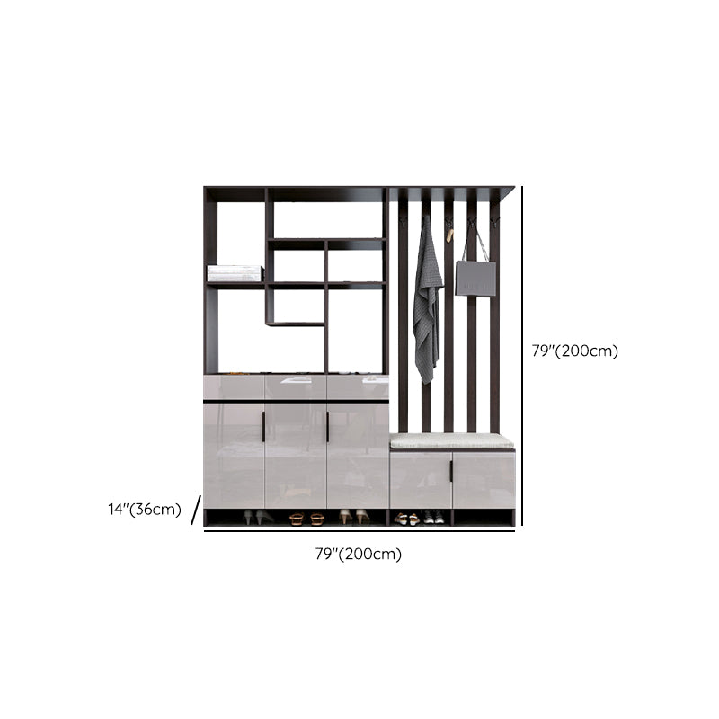 Modern Wooden 13.77" Wide Accent Cabinet with Drawers and Shelves