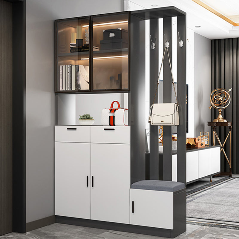 Contemporary Rectangle Wooden 11.81" Wide Accent Cabinet with Drawer