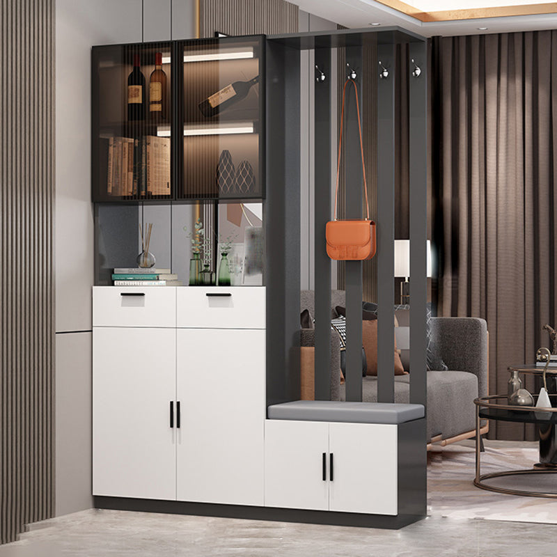 Contemporary Rectangle Wooden 11.81" Wide Accent Cabinet with Drawer