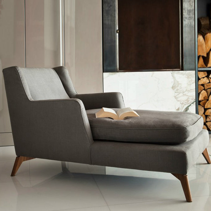 Upholstered Chaise Lounge Couch Micro-Fabric Chaise Lounge Chair Scandinavian Chaise