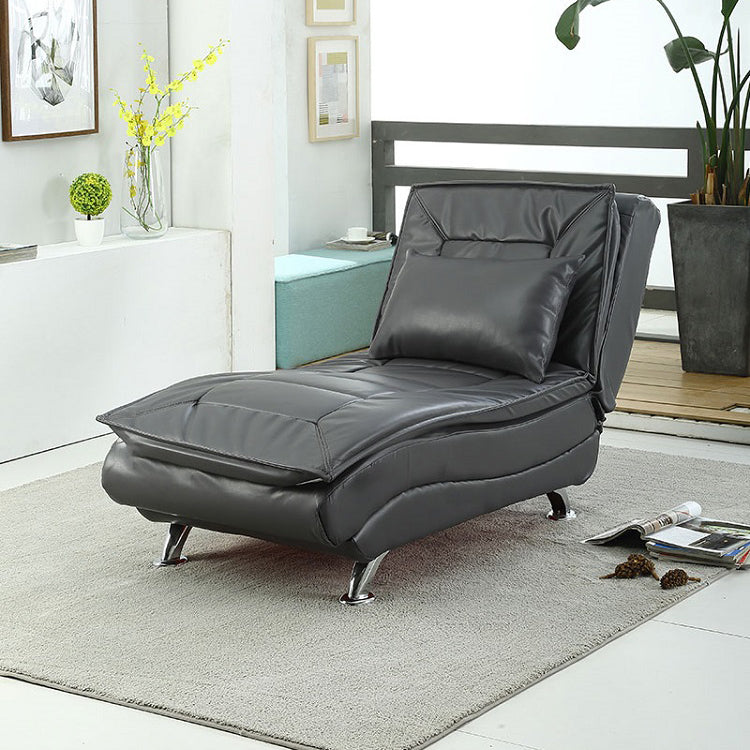 Adjustable Chaise Lounge Chair for Living Room with Metal Base