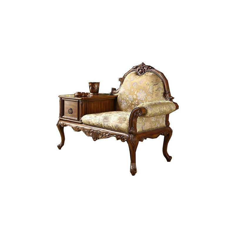 French Country Nailhead Trim Chaise Lounge Couch One Armed Chenille Lounge Chair
