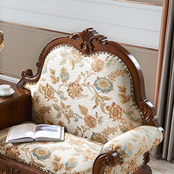 French Country Nailhead Trim Chaise Lounge Couch One Armed Chenille Lounge Chair