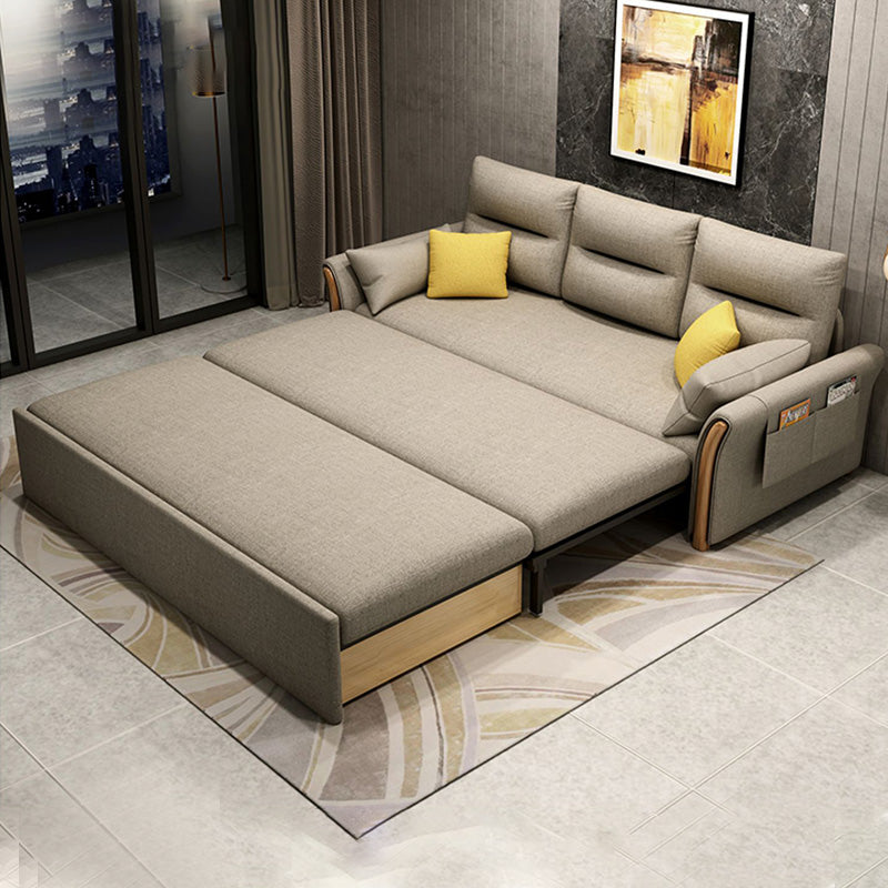 30.7" Wide Futon And Mattress Fabric Storage Sleeper Sofa in Grey