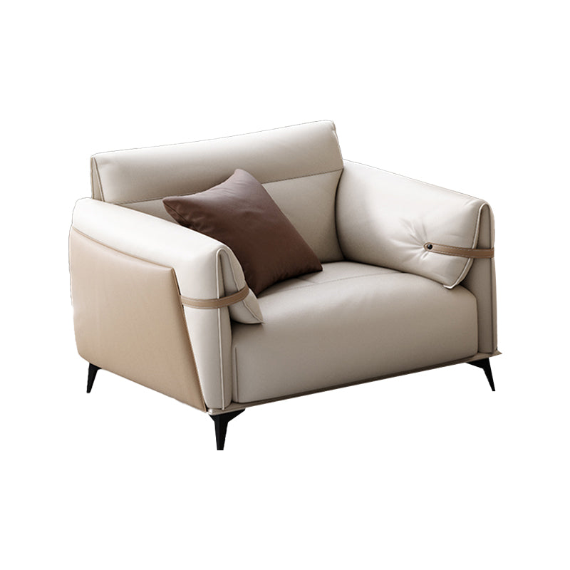 Contemporary Pillow Top Arm Sectional Genuine Leather Sectional Sofa