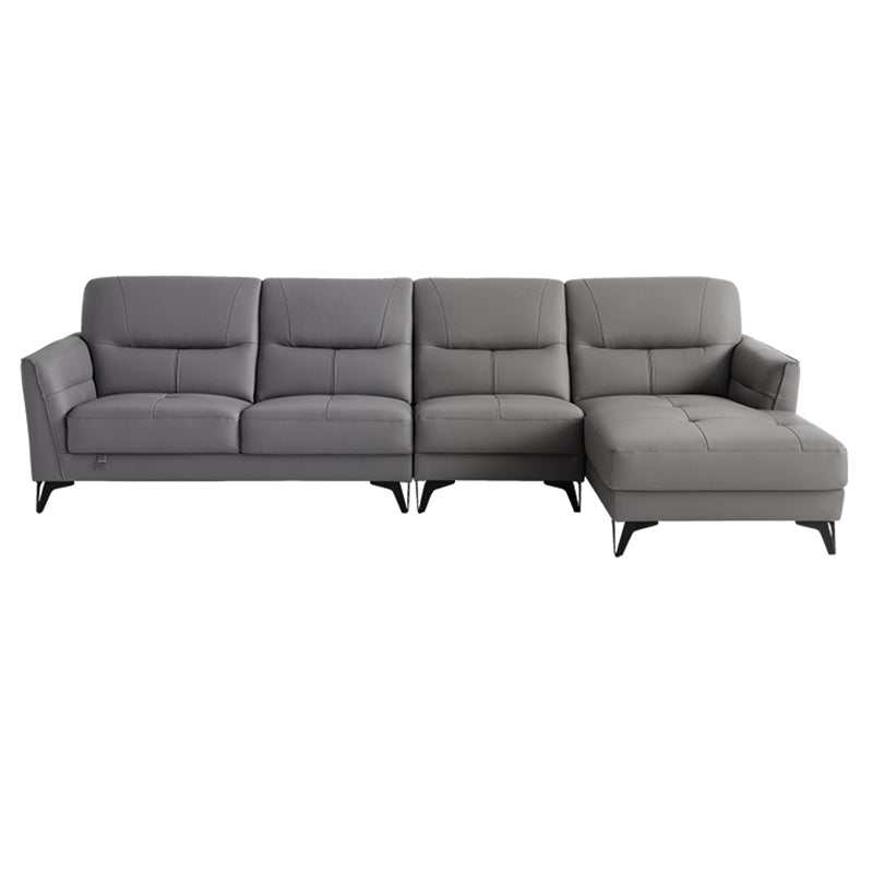 Flared Arm Sectional Sofa Contemporary Faux Leather Sectional Sofa Set