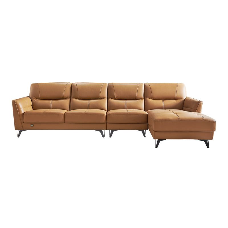 Flared Arm Sectional Sofa Contemporary Faux Leather Sectional Sofa Set