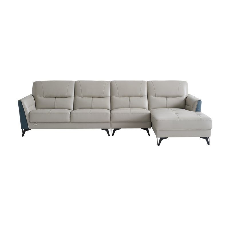 Flared Arm Sectional Sofa Contemporary Faux Leather Sectional Sofa Set