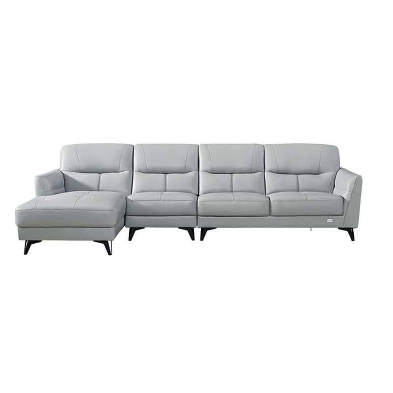 Flared Arm Sectional Sofa Contemporary Faux Leather Sectional Sofa Set