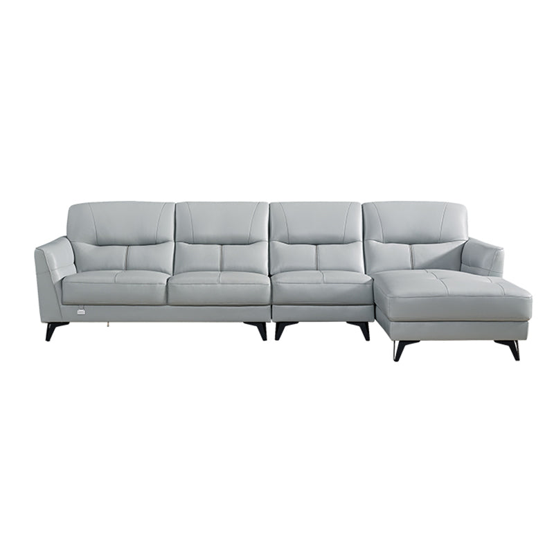 Flared Arm Sectional Sofa Contemporary Faux Leather Sectional Sofa Set