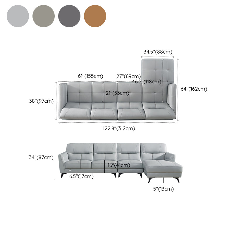 Flared Arm Sectional Sofa Contemporary Faux Leather Sectional Sofa Set