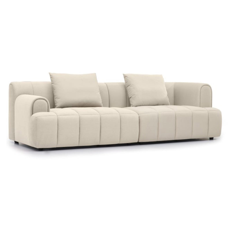Recessed Arm Velvet Sectionals, Contemporary Sectional Set with Pillows