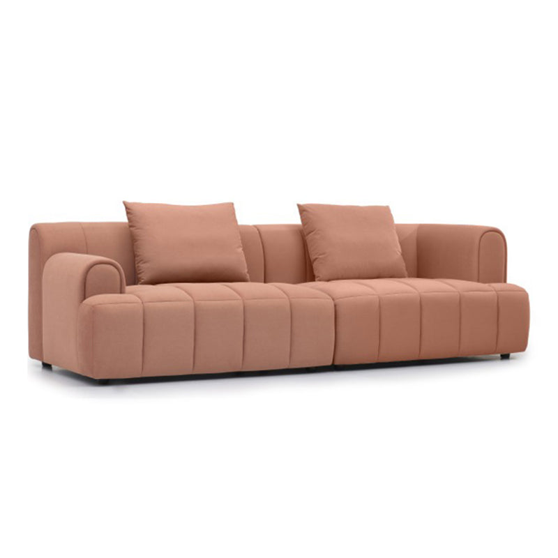 Recessed Arm Velvet Sectionals, Contemporary Sectional Set with Pillows