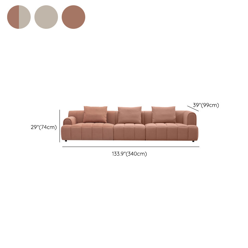 Recessed Arm Velvet Sectionals, Contemporary Sectional Set with Pillows