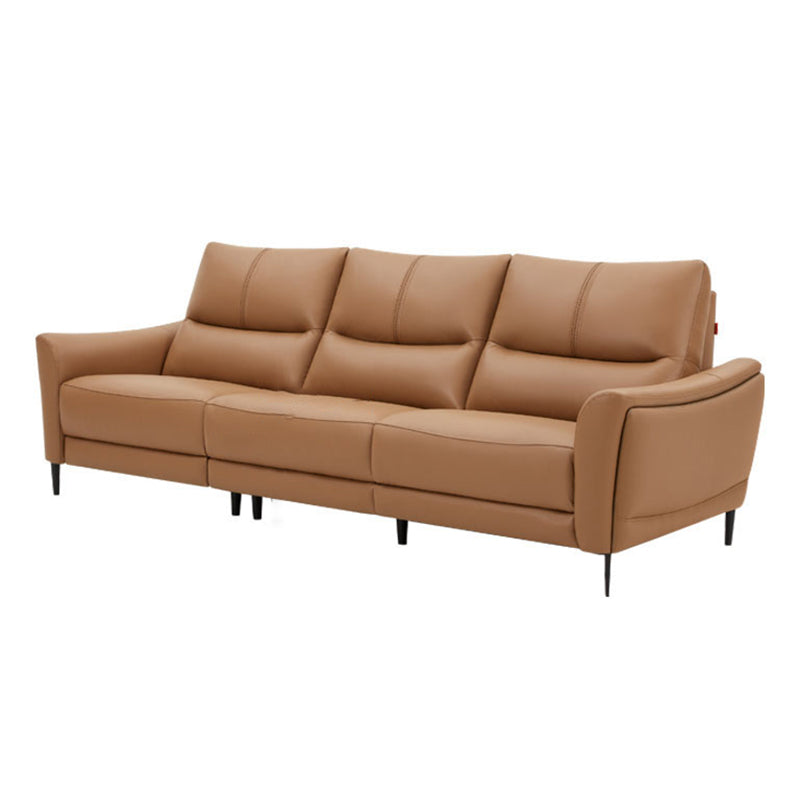 Genuine Leather Flared Arm Sectional -Contemporary Power Recliner Sectional Couch