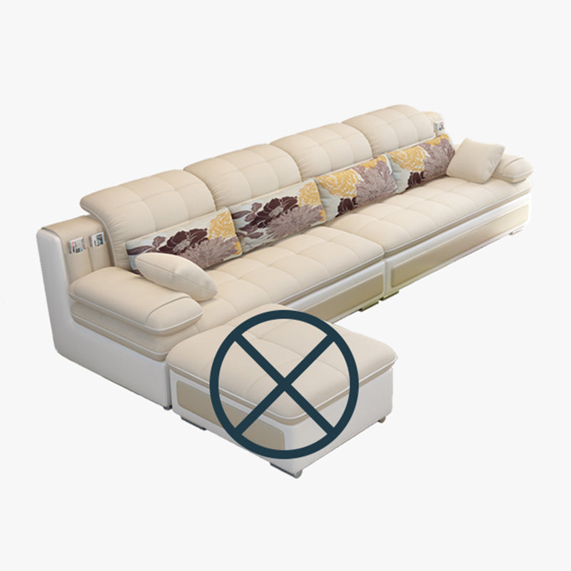 Scandinavian Pillow Top Arm Sectionals Sofa, Faux leather Chesterfield Sectionals