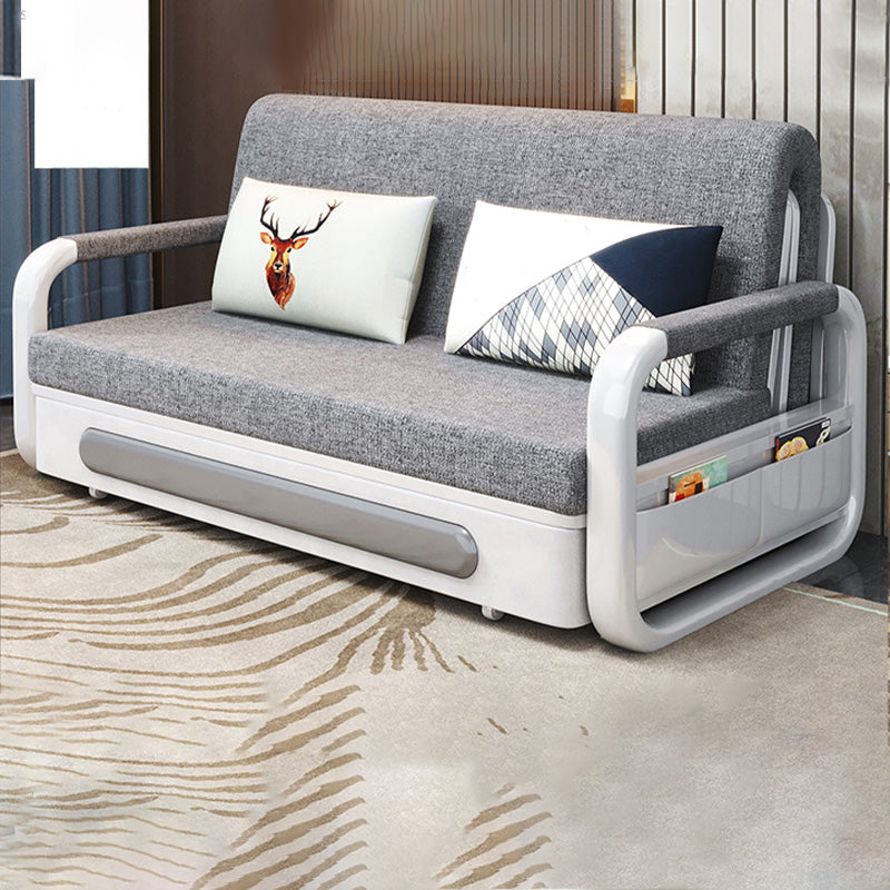 Scandinavian Sofa Bed, Faux Leather Futon And Mattress with Storage