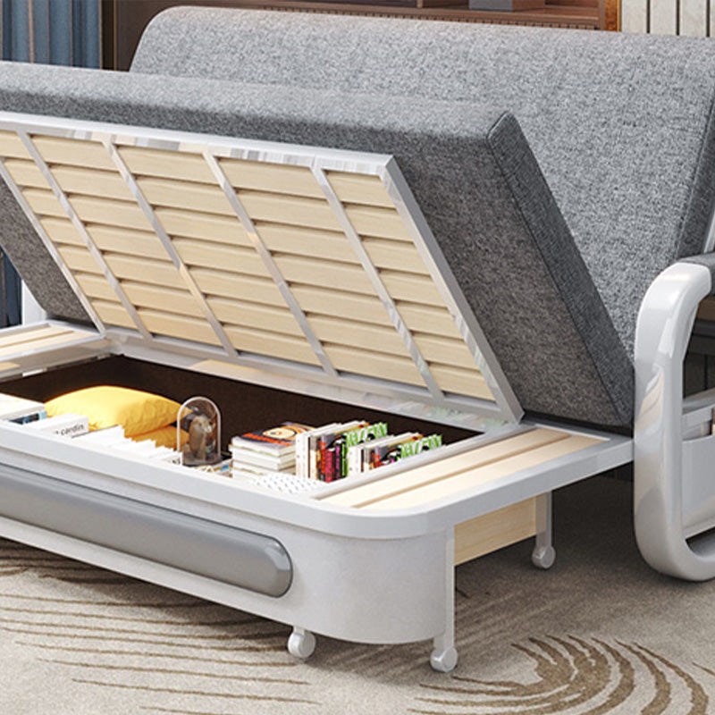 Scandinavian Sofa Bed, Faux Leather Futon And Mattress with Storage