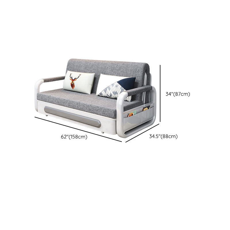 Scandinavian Sofa Bed, Faux Leather Futon And Mattress with Storage