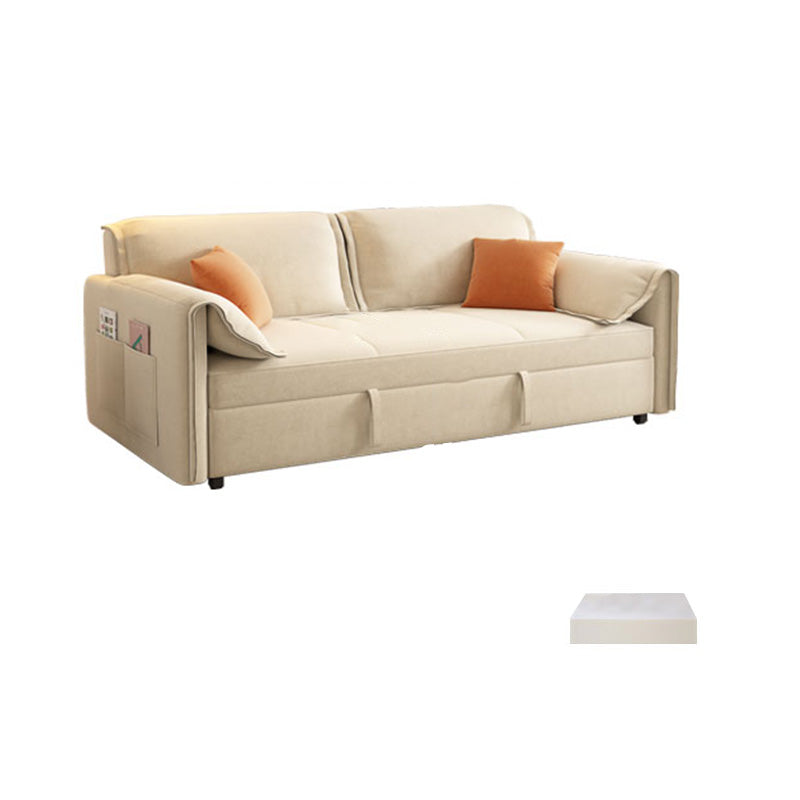 Glam Upholstered Futon Chair Pillow Top Arms Futon Sleeper Sofa