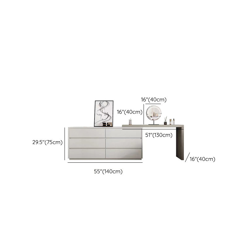 15" Wide Contemporary Make-up Vanity White Wooden Dressing Table