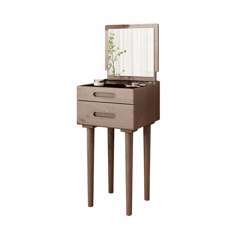 Mid-Century Modern Make-up Vanity Solid Wood Flip-Top Dressing Table