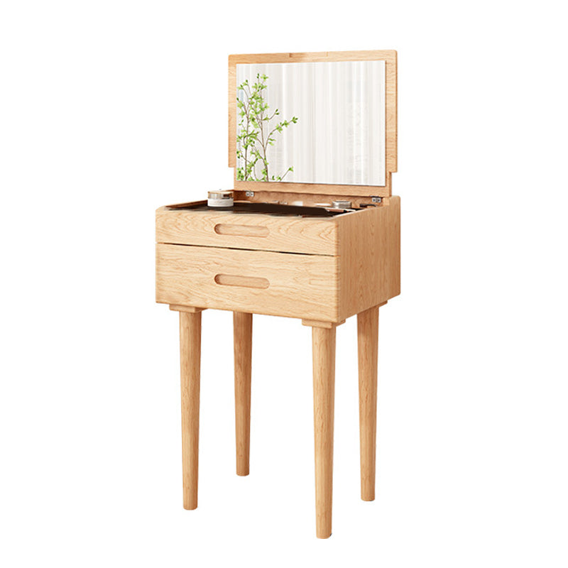Mid-Century Modern Make-up Vanity Solid Wood Flip-Top Dressing Table