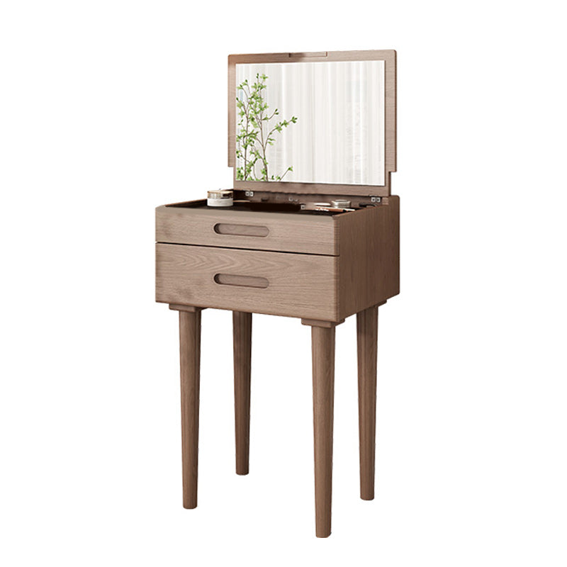 Mid-Century Modern Make-up Vanity Solid Wood Flip-Top Dressing Table