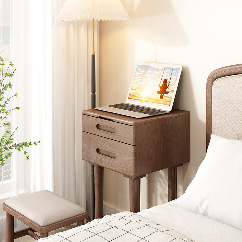 Mid-Century Modern Make-up Vanity Solid Wood Flip-Top Dressing Table